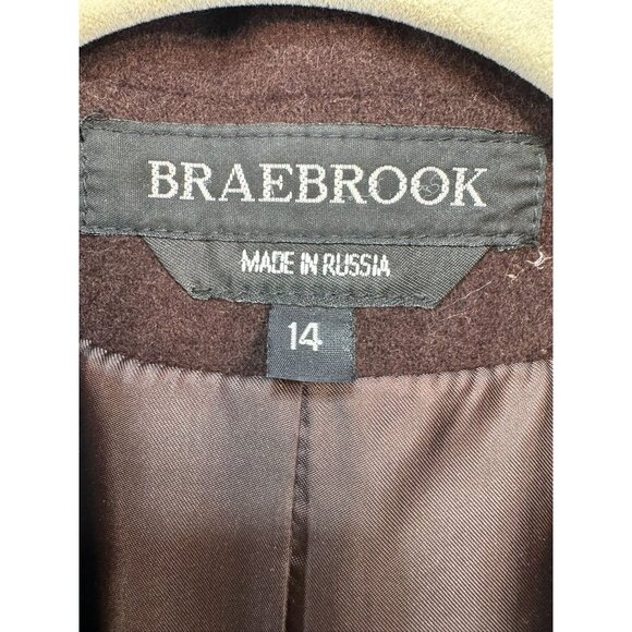 Braebrook Womens Wool Blend Zip-Up Coat Size 14 Brown Made In Russia - Picture 2 of 9